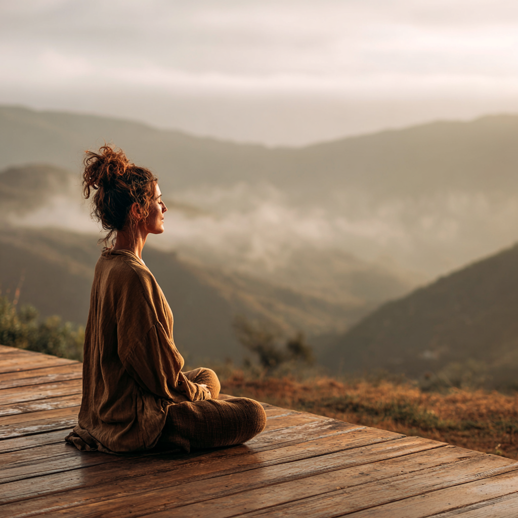Persona practicando yoga suave en ambiente tranquilo